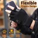 Fingerless Heated Gloves for Men & Women, Rechargeable Electric Touchscreen Gloves for Work Hunting, Skiing in Cold Winter Weather, Black, Medium, 3000mAh 