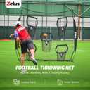 ZELUS Football Throwing Net, Quarterback Training Equipment with 5 Target Pockets, Football Practice Throwing Passing Accuracy Trainer with Carry Bag Ground Stakes for Kids Adults, 88