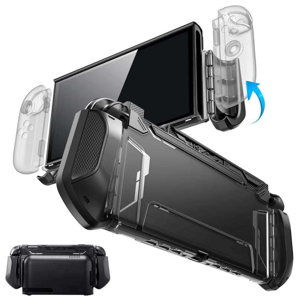 Mumba Blade Series Case Compatible with Nintendo Switch 2, [Dock Friendly] [Military-Grade Protection] TPU Grip Protective Cover Shell, Quick-Release Controllers Compatible Accessories (Black)