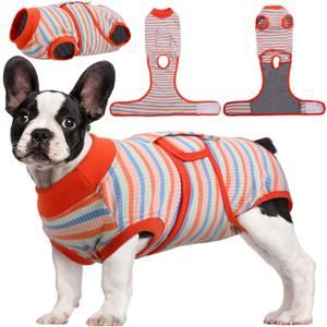 Kuoser Recovery Suit for Dogs Cats After Surgery, Professional Pet Recovery Shirt Dog Abdominal Wounds Bandages, Substitute E-Collar & Cone,Prevent Licking Dog Onesies Pet Surgery Recovery Suit, 
Size: Small (Back:11.4-13.4'', Weight:7-15 Lb)