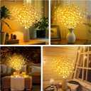2 x 2 Pack Led Branch Light Battery Operated Lighted Branch Vase Filler Willow Tree Artificial Little Twig Power Brown 30 Inch 20 LED for Home Romantic Decoration, Warm White