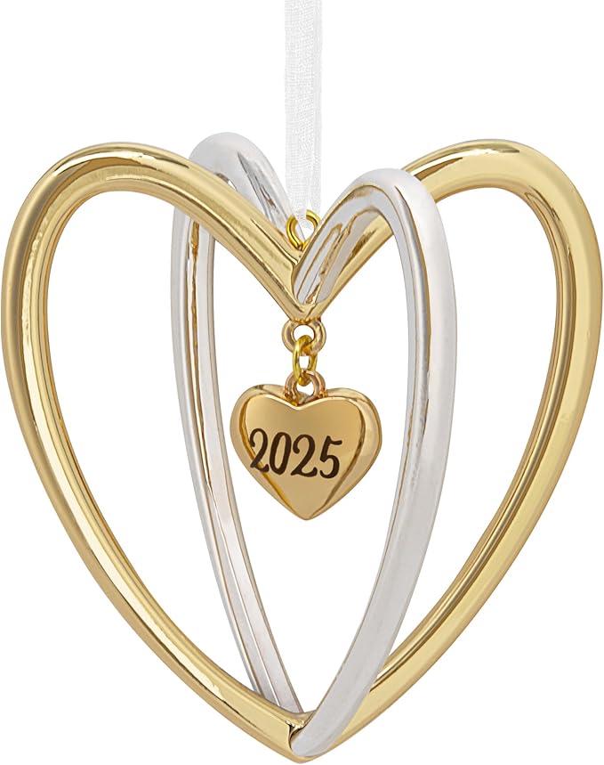 Hallmark Double Heart 2025 Christmas Ornament, Metal, Love Gifts