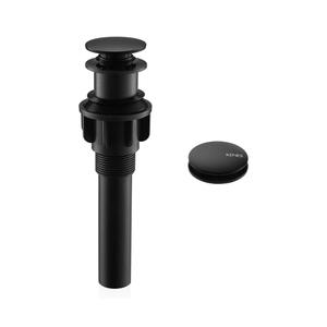 KENES Bathroom Vessel Sink Pop Up Drain Without Overflow Assembly, Lavatory Vanity Sink Drain Stopper, Anti-Clogging Drain Strainer, Matte Black, KE-P300A-2