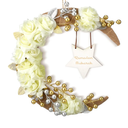 Eid Ramadan Mubarak Wreaths Ramadan Decorations for Home Front Door Eid Decor Round Metal Hoop Floral Hanging Garland for Wall Window Indoors Outdoor Farmhouse Decor