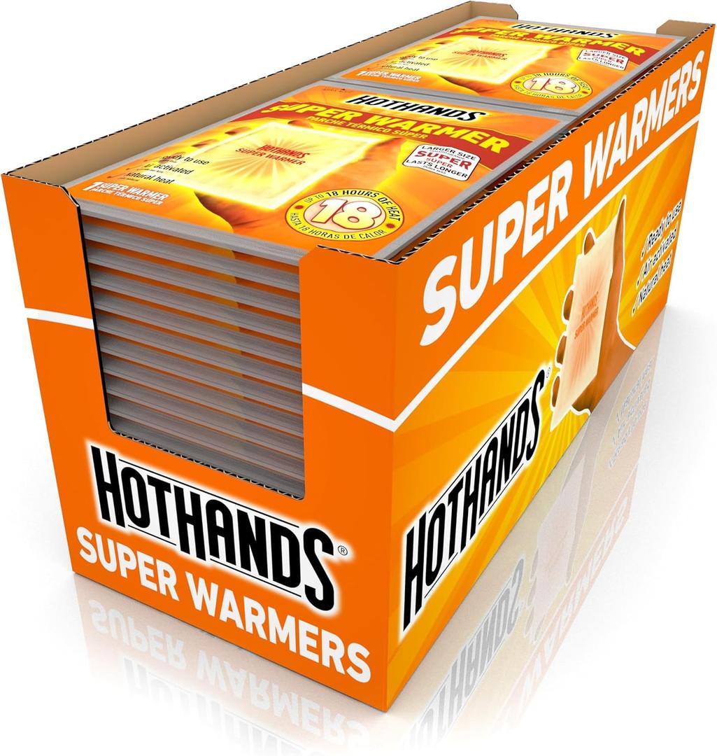 HotHands Body & Hand Super Warmers - Long Lasting Safe Natural Odorless Air Activated Warmers - Up to 18 Hours of Heat - 40 Individual Warmers, EXP 04/29