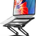 Urmust Laptop Notebook Stand Holder Adjustable Laptop Stand Portable Computer Riser Compatible with MacBook Air Pro HP Dell XPS Lenovo All Laptops 10-15.6"(Black)