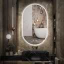Niccy Oval LED Bathroom Vanity Mirror, 40x24inch Frameless Backlit Mirror with Light, Smart Anti-Fog Mirror with Memory Function Dimmable Lighted Mirror