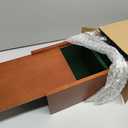 Heavy Slide-top Chess Pieces Storage Box Wooden Case Only 12.5 x 5.5 x 4 Inches with Flannel Lining with 2 Large Storage Compartments Hold a Set of Chess Pieces from 3.0" to 4.4"