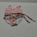 ADIRUN Girl Swimsuit Bikini Set Tropical Print Bathing Suit Two Piece Girls' Swimwear with Tie Side Knot 13-14 Year