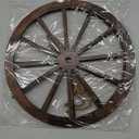2 Pcs Wagon Wheel Decor Wooden Western Cowboy Party Decorations Vintage Rustic Wagon Wheel Wood Cartwheel Decor for Bar Garage Indoor Outdoor (Brown,12 Inch)