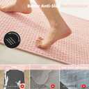 TYUU Pink Bathroom Rugs Non Slip Washable, Super Absorbent Thin Bath Mat Small Quick Dry Low Pile Bathroom Rug, Pink 16"x24"