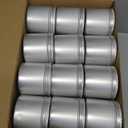 24 Pack Round Cans with Screw Lid 10 Oz Aluminum Metal Tins DIY Food Candle Containers for Lotion Bars, Balms, Salve, Spices, Beard Balm, Crafts with 4 Markers 3 Sheets Label Stickers 1(Silver)