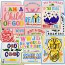 Jongdari Christian Patches Iron on, 20pcs Embroidered Love Like Jesus Gods Religious Positive Affirmations Inspirational Trucker Hat Patches Applique for Bags Clothes Jackets