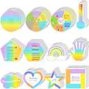 Crtiin 100 Pcs Sensory Strips Anxiety Calm Mindfulness Stickers Fidget Stress Breathing Sensory Sticker Different Textures Rough Tactile Tape for Mental Health Adults Desk Anxiety Relief(Vivid)