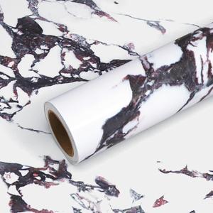 VEELIKE White Purple Marble Contact Paper for Countertops Waterproof Kitchen Countertop Peel and Stick Thick Marble Wallpaper 15.7''x118'' Self Adhesive Vinyl Countertop Wrap for Bathroom Table Desk