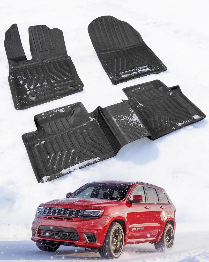 Floor Mats for Jeep Grand Cherokee: 2011-2021(Not for L), Car Accessories All Weather Floor Liners for Grand Cherokee 2011 2012 2013 2014 2015 2016 2017 2018 2019 2020 2021, Lightweight Tough XPE 3PCS