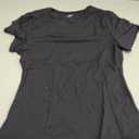 SUUKSESS Women Double Lined Fitted Basic Tee Crew Neck Short Sleeve Y2K Crop Top (Jet Black, Medium)