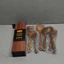 Wooden Spoons for Cooking, 6PCS Teak Wood Cookware Utensil Set with Hooks - Smooth Finish, Non-Stick, Comfortable Grip, Heat Resistant Kitchen Utensils