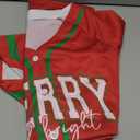 Christmas Baseball Jersey Women Merry and Bright Shirts Funny Xmas Sports Uniforms Holiday Stitched Tops, XL