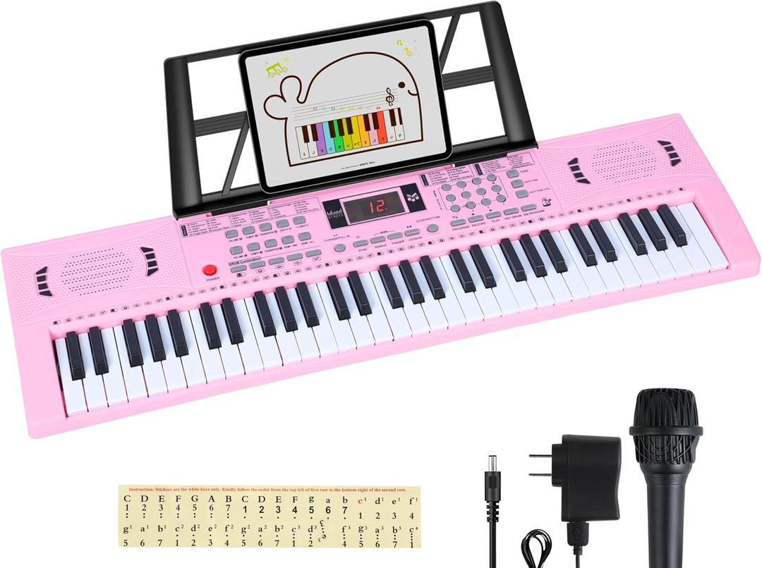 Piano keyboard 61 Key Electric Digital keyboard piano,portable piano w/Dual speaker Microphone Music Electronic Piano Birthday Christmas gifts for kids children