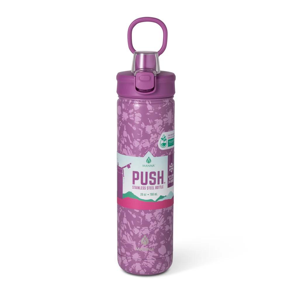Manna™ Push™ Stainless Steel Bottle - Purple