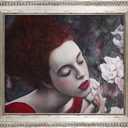 Perfume of White Roses with Versailles Silver King Frame, 25x21"