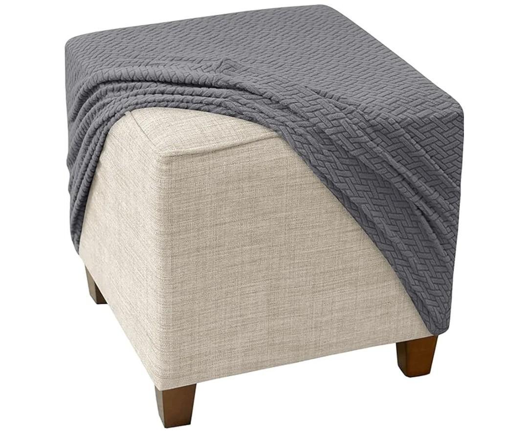 Square Ottoman Cover, Stretch Foot Stool Covers, pouffe Cover Square Protector, Detachable Footstool slipcover Ottoman Covers(F6,65x65cm)