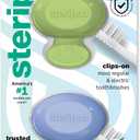 Steripod Clip-On Toothbrush Protector, Green and Blue, 2 Count
