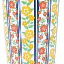 Martha Stewart Insulated Coffee Tumbler, 16 Ounce Stainless Steel Travel Mug with Lid, Double-Wall Design for Hot or Cold Beverages, Floral Stripe