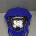 JFG RACING Dirt Bike Headlight LED, Motorcycle Head Light Kit Universal for Most Dirt Pit Bike Enduro YZ YZF WR 125 250 450 -Blue