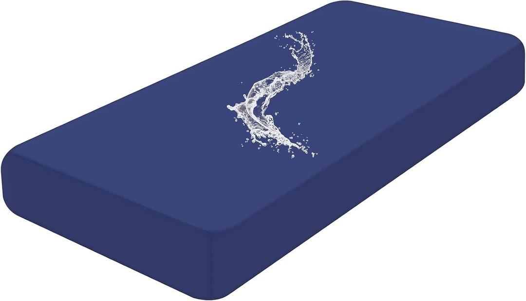 Smiry Waterproof Couch Cushion Covers, Stretch Washable Sofa Cushion Cover, Soft Sofa Slipcover Elastic Non-Slip Furniture Protector for Pets, Kid (Large, Navy)