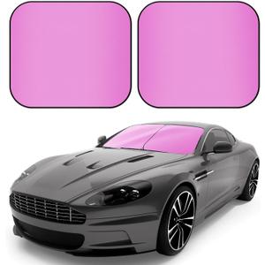 Car Windshield Sunshades 2 Pcs Universal Fit Foldable Front Window Shield Car Interior Accessories for UV Protection Windshield Heat Insulation Protection 27.56" x 31.5"(Pink)