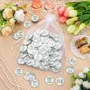 200 Pcs Wooden Wedding Drink Tokens Bulk Eucalyptus Free Drink Tickets with Organza Bags Enjoy Personalised Mr and Mrs Tokens for Wedding Guest Reception Bridal Shower Party(Classical)