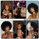 Black Afro Wig with Bangs Short Curly Wigs for Black Women 70s Soft Afro Wig Men Natural Looking Curly Hair Wigs with Bangs 10 Inches Black Puff Synthetic Hair for Daily Party Use