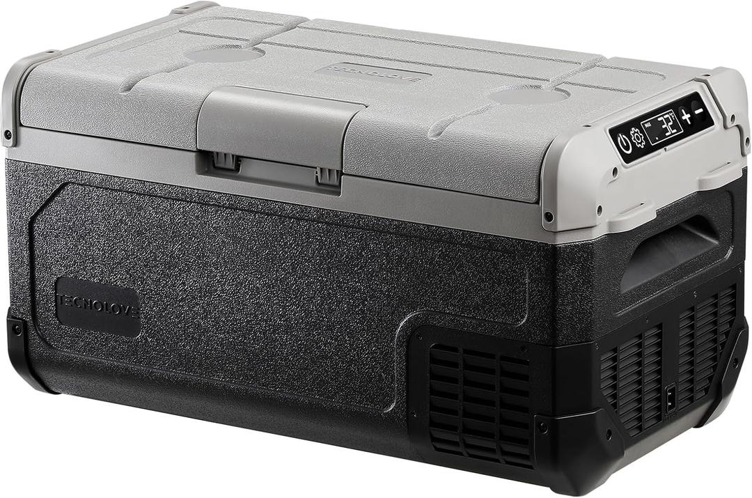 12V Car Refrigerator,21QT Portable Fridge Freezer with Blow Expansion Evaporator,-4~68 12/24V DC & 120-240V AC Freezer Cooler for Truck RV SUV Camping Travel,Reversible Door