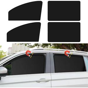 Car Side Window Sun Shades, 4 PCS Window Sunshades Privacy Curtains, 100% Block Light for Breastfeeding, Taking a nap, Changing Clothes, Camping (Front&Back 4pcs)
