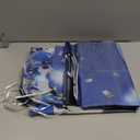 Happy 65th Birthday Decorations,65th Blue & Silver Balloon Large Birthday Banner Backdrop Sign - Cheers to 65 Years Old Bday Party Supplies.