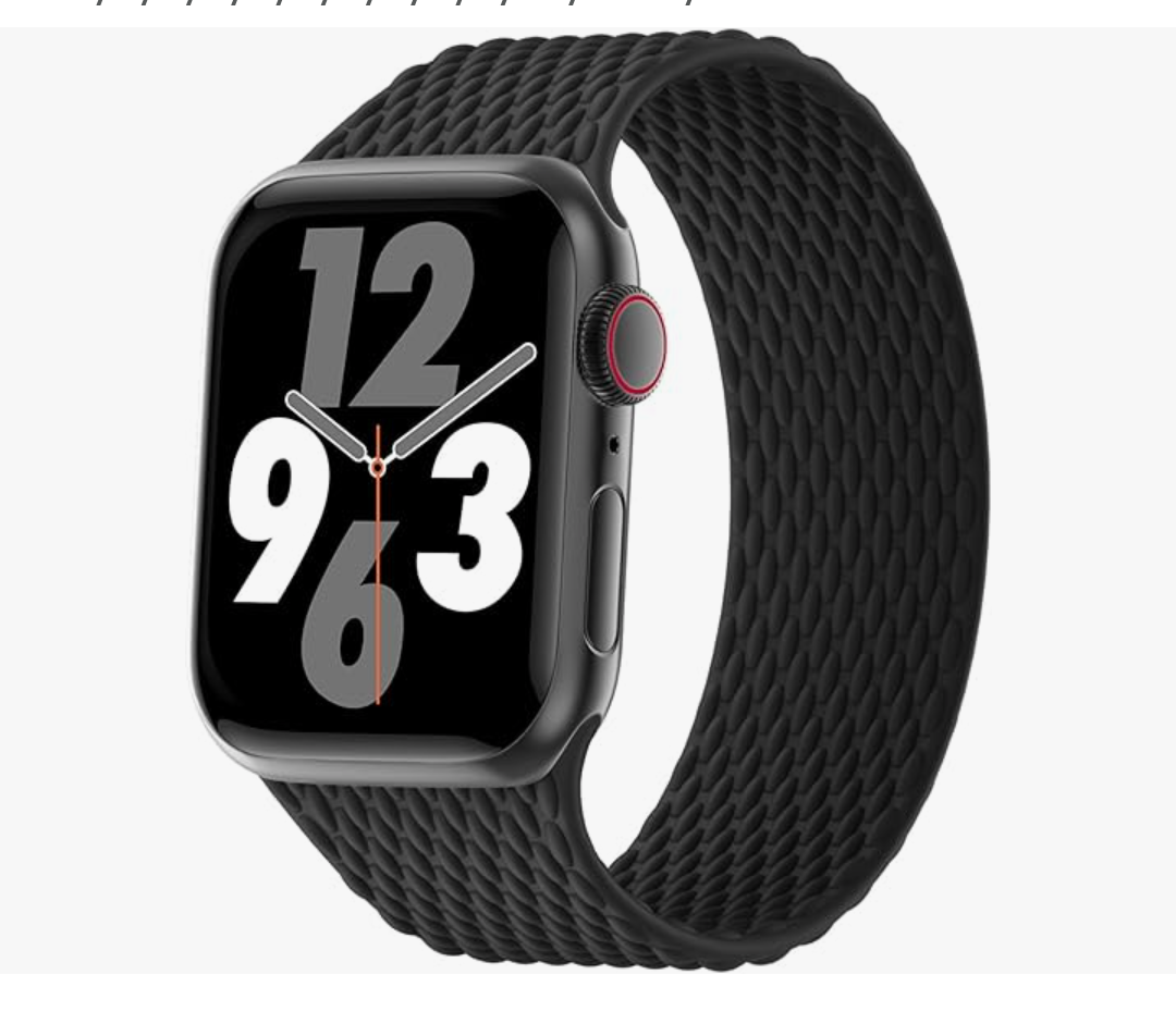 Silicone Braided Solo Loop Compatible with Apple Watch Band 38mm 40mm 41mm 42mm 44mm 45mm 46mm 49mm, Stretchy Elastic Sport Strap Compatible for iWatch Series