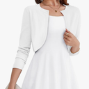 OmicGot Women's Long Sleeve Cardigan Knit Sweaters Cropped Open Front Bolero Shrug for Dresses, Size Small