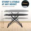 Ironing Board Full Size, Heat Resistant Cover Iron Board with Steam Rest, Ultra Thick Padding, Height Adjustable Heavy Sturdy Metal Frame Legs Ironing Stand,Non-Slip Foldable (54"x13", Square Rest)