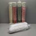 100 Pack 16 oz Christmas Disposable Coffee Cups with Snap-on Lids - for Hot or Cold Drinks, Paper Coffee Cups for Xmas Holiday Table Decorations Party Supplies, 5 Assorted Christmas Styles