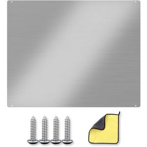 36"x24" Stainless Steel Backsplash – Pre-Drilled Stove Backsplash, Easy Install Flat Metal Panel for Kitchen Wall, Grease Resistant