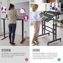 Enayplon Small Standing Desk with Wheels, Mobile Stand Up Desk, Portable Standing Table on Wheels for Walking Pad, Rolling Computer Desk Adjustable Height, Tall Table