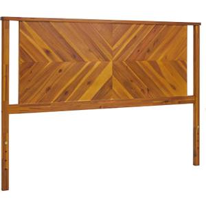 Bme Vivian Headboard ONLY, Rustic & Scandinavian Style with Solid Acacia Wood, Easy Assembly, Queen, Rustic Golden Brown