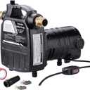115Volt 1/2HP 1500 GPH Upgraded Heavy Duty High Pressure Cast Iron Casing Water Transfer Utility Pump with ON/OFF Switch,Brass Connectors and Suction Strainer Black