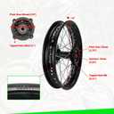 1.85x14 Rear Wheel Rim and 12mm Bearings Strip Kit fit 90/100-14 3.00-14 14 Inch Dirt Pit Bike Tire KLX125 KX85 TTR125 YZ80 RM80 Taotao DB17 SR150 DR90 Apollo 125 Motorcycle Parts (15mm Axle)