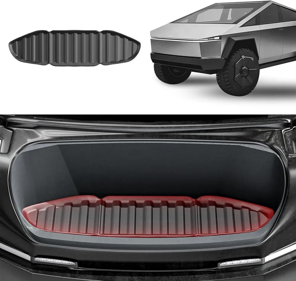INAGOTAR 3PCS Trunk Bed Mat for Tesla Cybertruck Accessories,All-Weather Anti-Slip Cargo Liners for 2024 Cybertruck(Truck Bed Mat+Lower Mat+Frunk Mat)