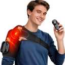 Shoulder Heating Pad with Remote, Heated Shoulder Wrap with Massage, Shoulder Massager with Heat for Rotator Cuff Pain Black