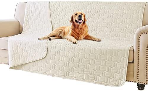 Tcksstex Waterproof and Anti-Slip Dog Bed Cover and Pet Blanket Sofa Pet Bed Mat ，car Incontinence Mattress Protectors Furniture Couch Cover for Most Cats Dogs, Pets（68x82- Ivory）