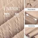 Mens Textured Polo Shirts Short Sleeve Classic Casual Collared Knit Polo Summer Golf Polo Shirts Apricot (Beige, S)